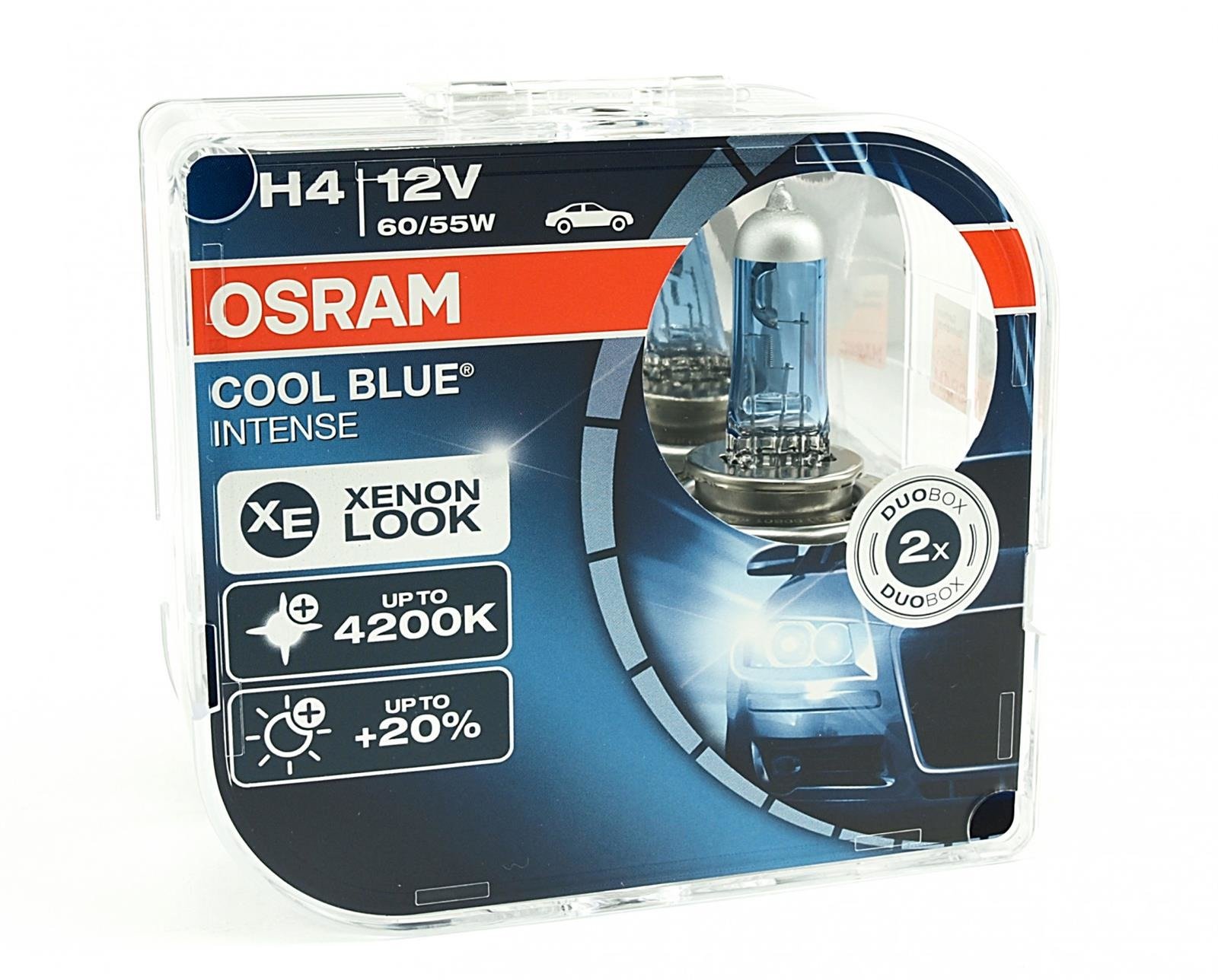 H4 12V 60/55W P43t Cool Blue INTENSE 2pcs Osram