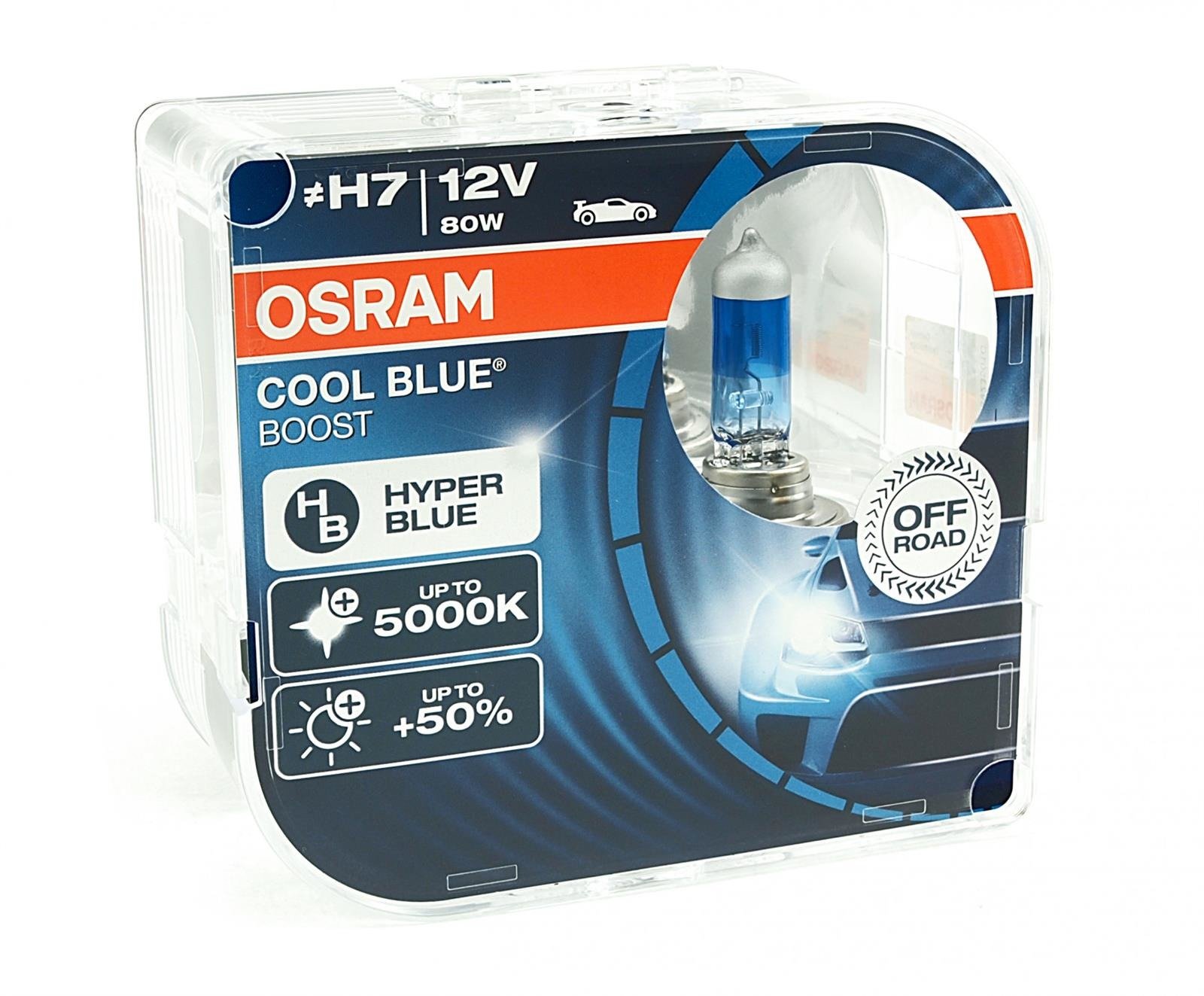 H7 12V 80W PX26d COOL Blue BOOST 5000K +50% 2pcs Osram (NO ECE)