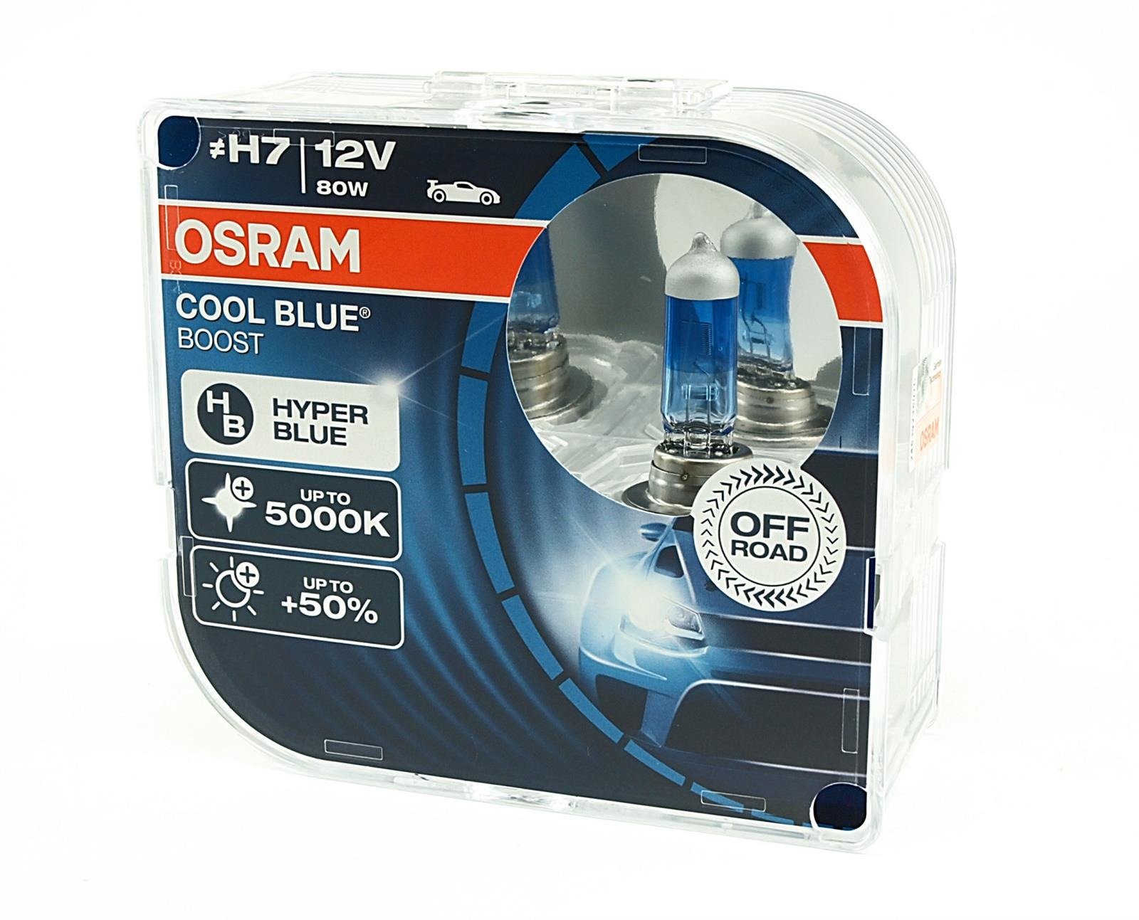 H7 12V 80W PX26d COOL Blue BOOST 5000K +50% 2pcs Osram (NO ECE